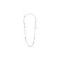 RAMONA freshwater pearl necklace, silver-plated, featuring irregular freshwater pearls and dark amazonite stones, offering a unique, playful, and elegant design.