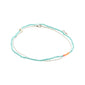 Close-up of the PALOMA ankle chains 2-in-1 set featuring turquoise beads and a silver-plated chain, embodying Pilgrim's blend of trendy and timeless design.