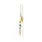 SELENE single earring, gold-plated with colorful beads, features a handcrafted design, embodying a playful and trendy boho style.