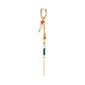 SIBYL single earring gold-plated with a slender chain and multicolored glass beads, showcasing a handcrafted, playful design ideal for a summer boho look.