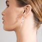 SIBYL single earring silver-plated featuring a slender chain pendant with colorful glass beads, highlighting a handcrafted, playful, and trendy boho style.