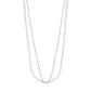 LEAF 2-in-1 set necklaces, showcasing a twisted rope and flat snake chain, silver-plated, eco-friendly, from Pilgrim's recycled collection.
