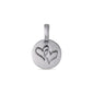 Silver-plated CHARM love pendant featuring two engraved hearts, perfect for personalizing a charm bracelet or necklace. An ideal gift for loved ones.