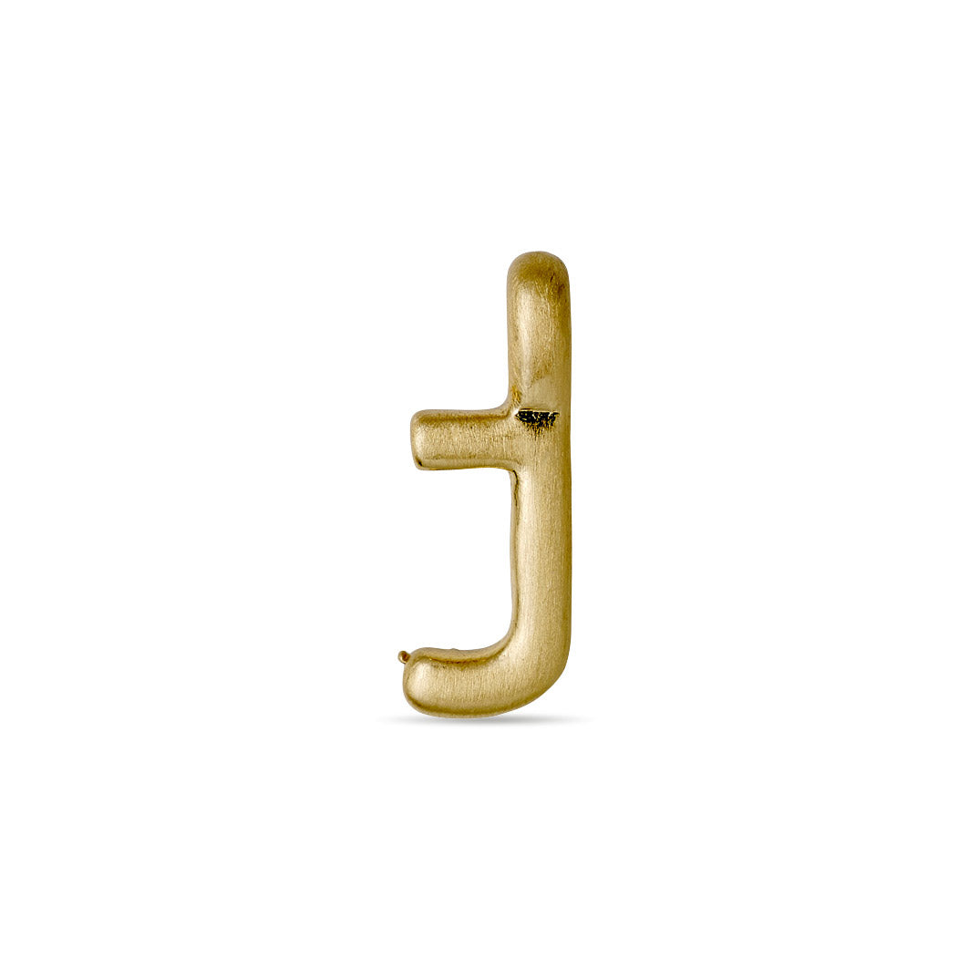 Gold-plated CHARM J pendant, perfect for personalization. Wear solo or with others for a bespoke touch. Ideal for trendy, personal-style seekers.