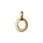 Gold-plated CHARM O pendant with a central hole, perfect for personalization on a chain, adding a bespoke touch to your jewellery collection.