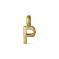 Gold-plated CHARM P pendant, perfect for personalization. Features a loop for easy attachment to chains or bracelets, offering a bespoke touch to your jewelry.