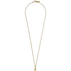 CHARM necklace with S pendant, gold-plated