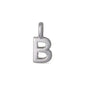 CHARM B pendant, silver-plated, features a brushed metallic finish with a loop for easy attachment, ideal for creating personalized, stylish jewellery combinations.