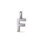 Silver-plated CHARM F pendant, showcasing a sleek metallic letter F design, perfect for personalized jewelry. Ideal for individual wear or combining with other letter charms.