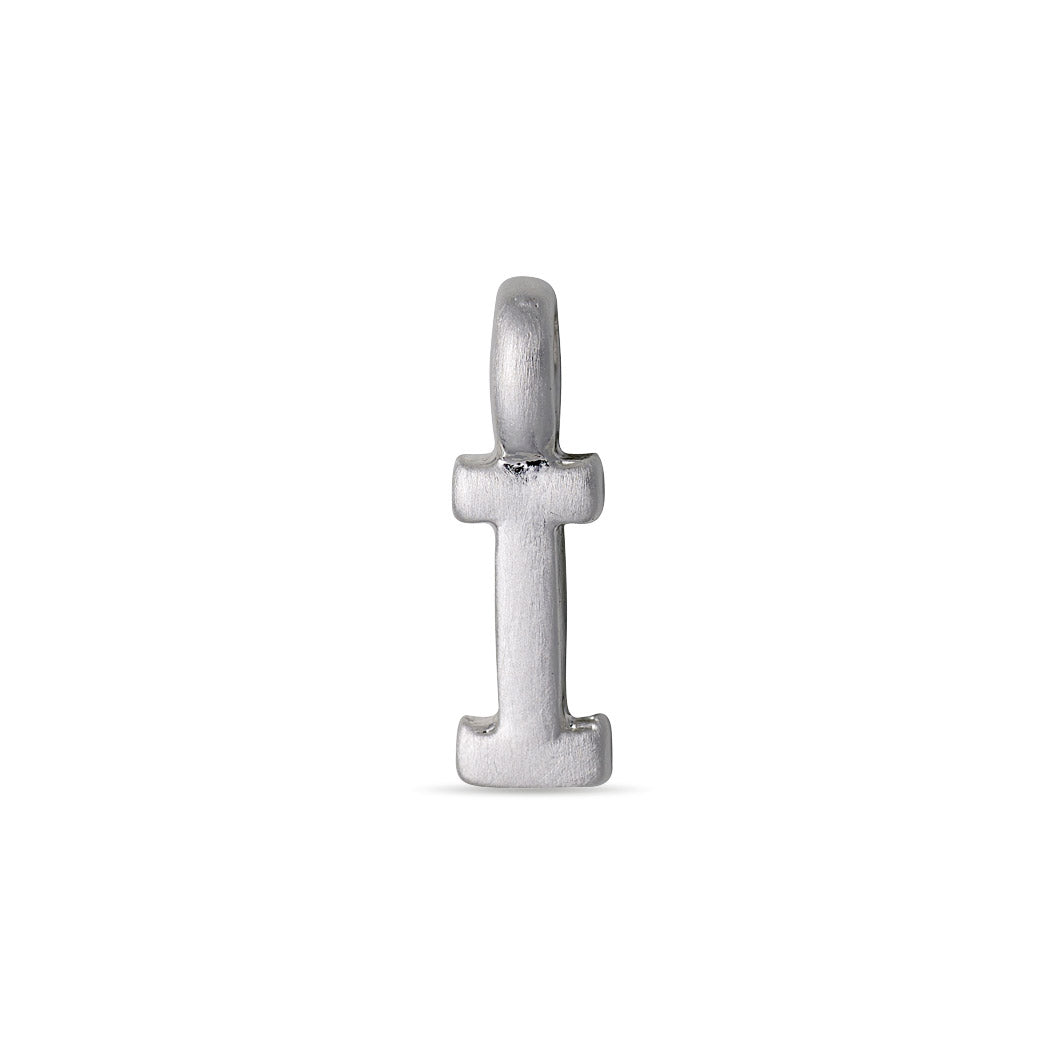Silver-plated CHARM I pendant with matte finish, ideal for personalization. Features a loop for easy attachment to chains or bracelets, adding a bespoke touch to any collection.