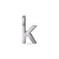 Silver-plated CHARM K pendant, elegant and simple, perfect for personalization. Ideal for wearing solo or pairing with other letters for a bespoke jewellery touch.