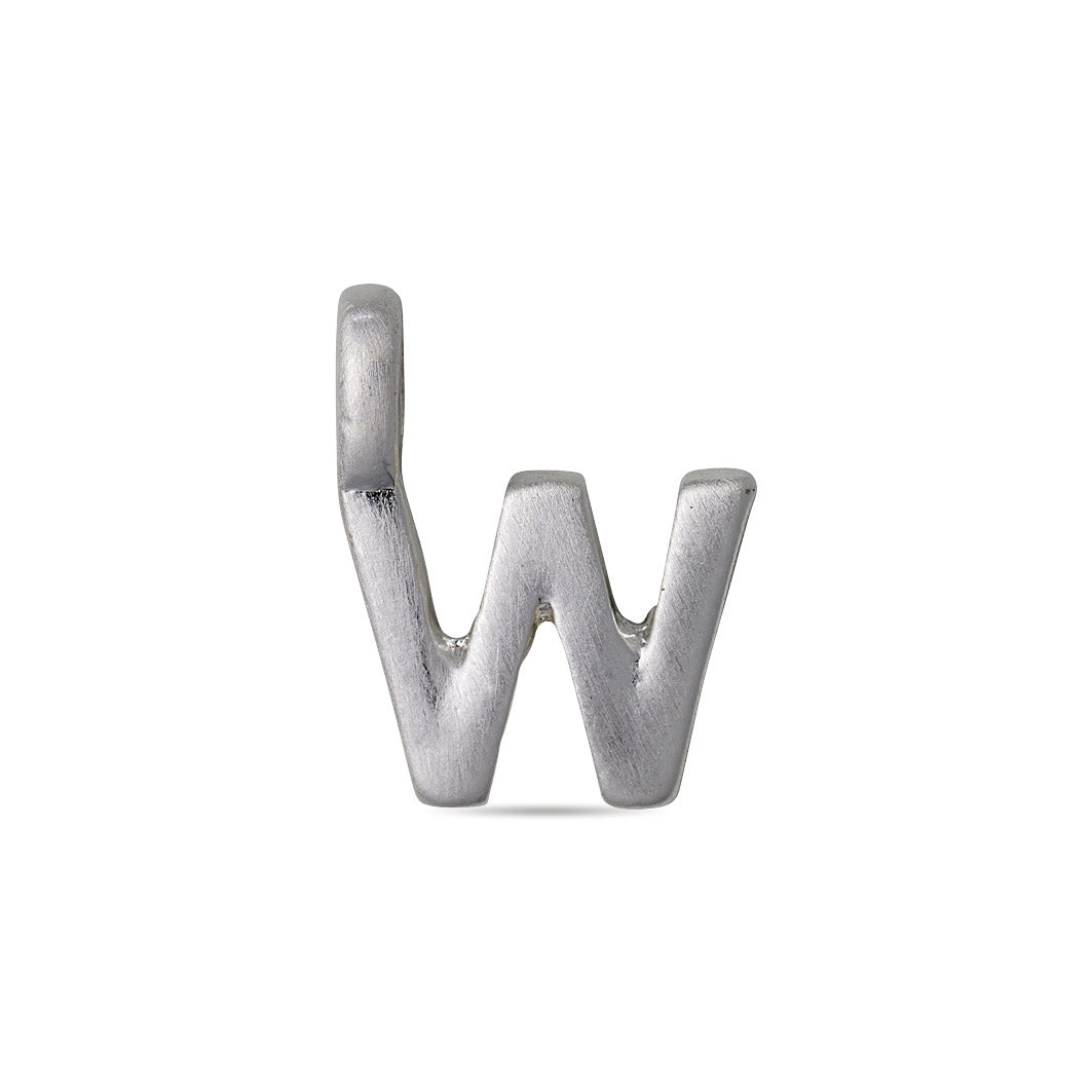 CHARM W pendant, silver-plated; a small metallic letter “W” with a loop for attaching, perfect for personalized jewelry customization and adding a bespoke touch.
