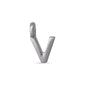 Silver-plated CHARM V pendant, featuring a sleek metal hook design, ideal for personalizing accessories. Perfect for a subtle or layered jewellery look.
