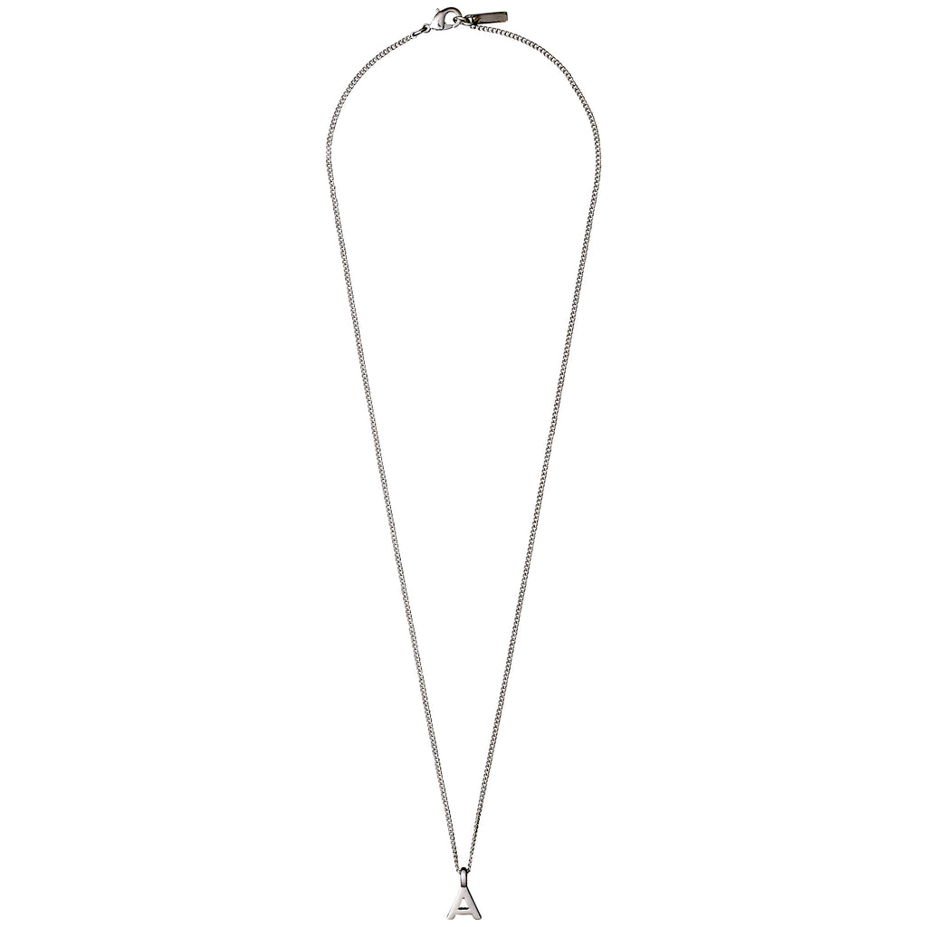 CHARM necklace with A pendant, silver-plated, showcasing a delicate chain and personalized initial, perfect for adding a bespoke touch to your jewellery collection.