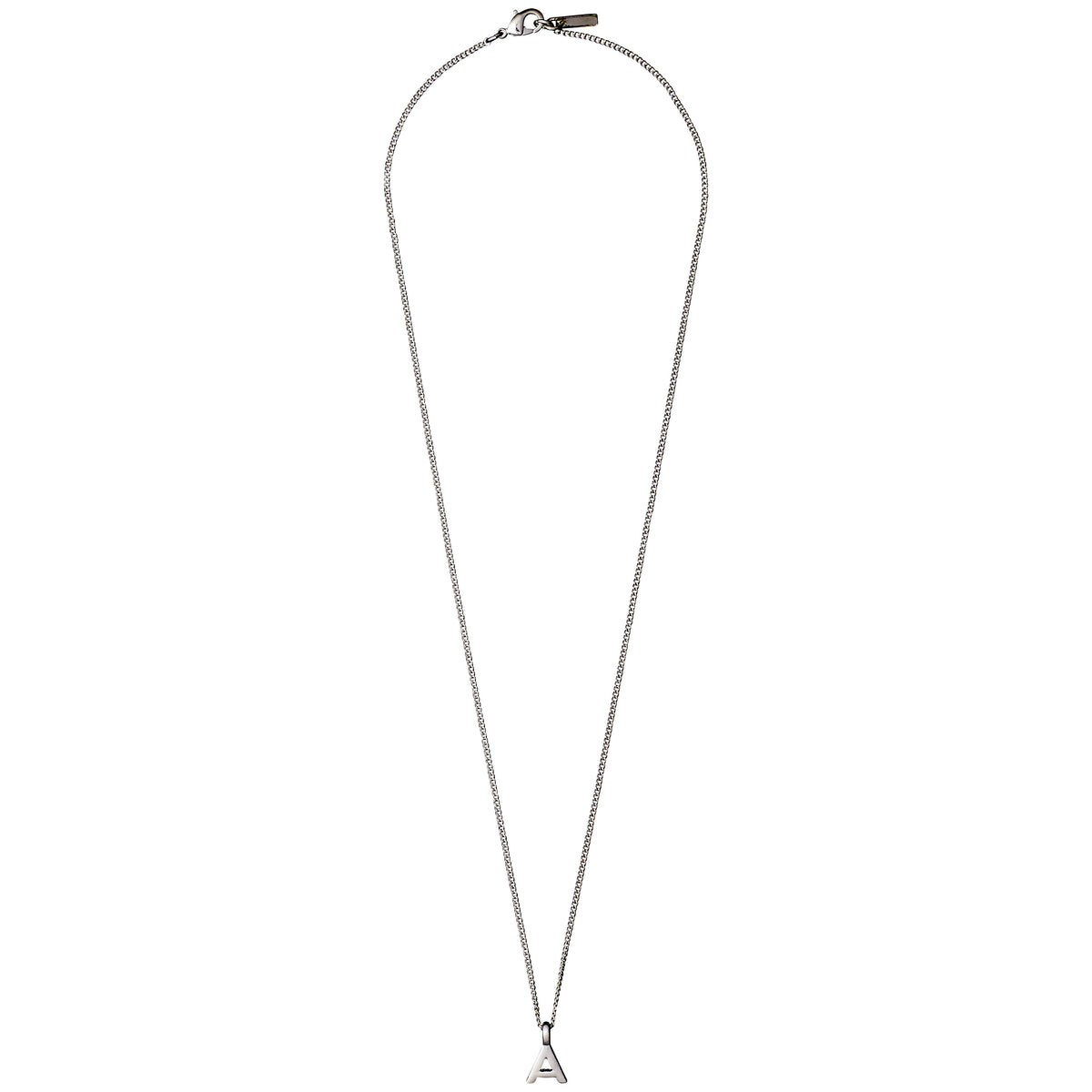CHARM necklace with A pendant, silver-plated, showcasing a delicate chain and personalized initial, perfect for adding a bespoke touch to your jewellery collection.