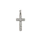 CHARM recycled crystal cross pendant silver-plated