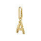 Gold-plated CHARM pendant A with a long oval chain, offering a personalized style. Made from 99% recycled materials, reflecting Pilgrim's commitment to sustainability and unique design.