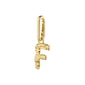 Gold-plated CHARM pendant F, designed by Pilgrim, offers a rustic, personalized touch to any chain, crafted from 99% recycled materials for an eco-friendly choice.