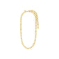 CHARM curb necklace gold-plated featuring a sleek design with a heart charm, ideal for personalizing with your favorite charms. Made from 99% recycled material.