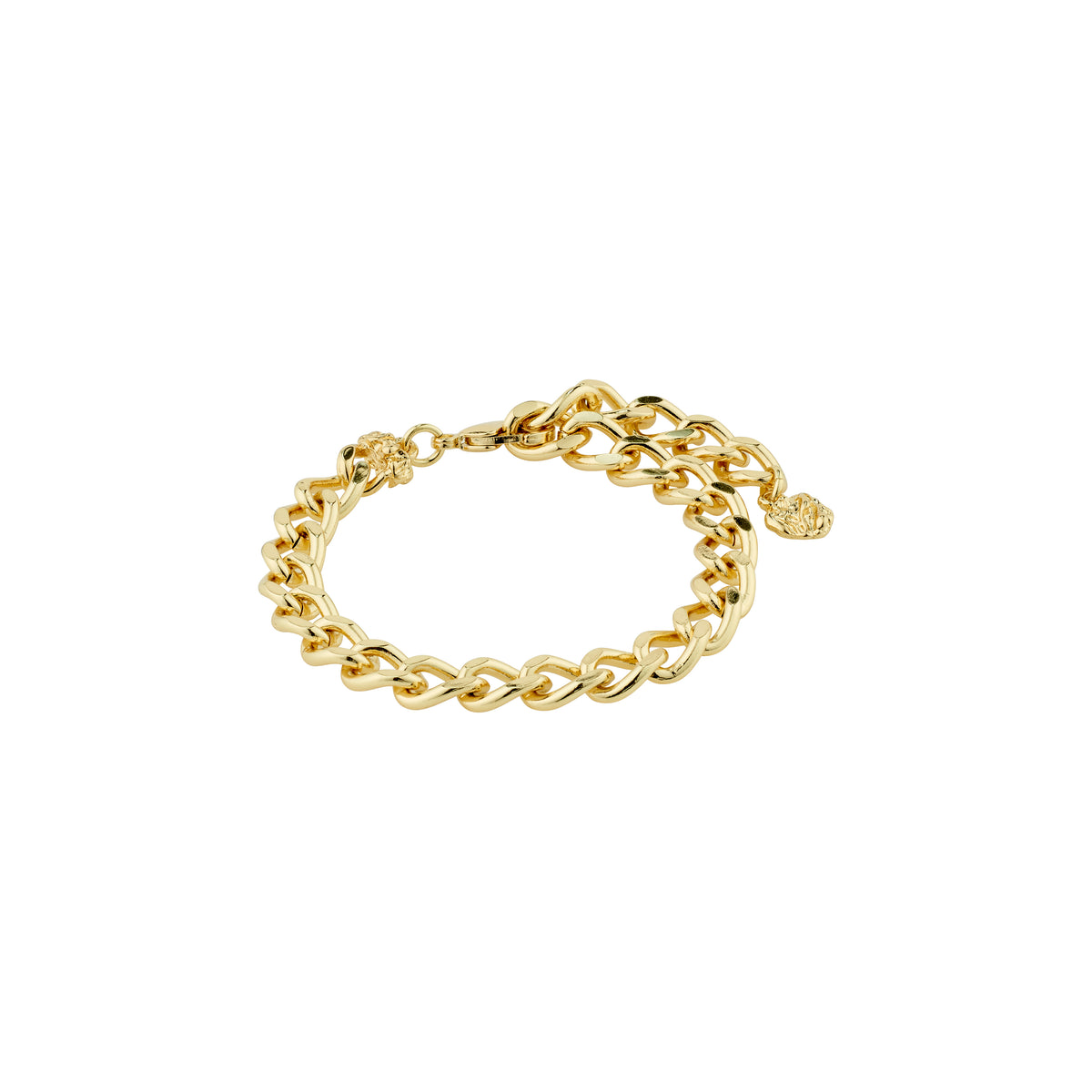 CHARM curb chain bracelet gold-plated with elegant design, featuring a bold curb chain for a stylish, edgy look, perfect for adding personalized charms.