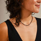 CHARM leather cord necklace, black/gold-plated