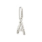 Silver-plated CHARM pendant A by Pilgrim, featuring a sleek letter design for personalized style. Perfect for adding a unique touch to your jewelry collection.
