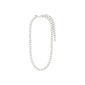 Silver-plated CHARM curb necklace with a heart pendant, adjustable 50 cm length, showcasing an edgy curb chain design for a stylish, urban look.