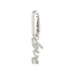 Silver-plated CHARM Love pendant with diamond details, designed by Pilgrim. Ideal for adding personal style on a chain or leather cord.