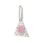 CHARM recycled triangle pendant, pink/silver-plated