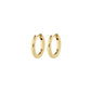 CHARM small hoop earrings, gold-plated, perfect for personalizing with charms. Diameter 15 mm, crafted from 99% recycled material for a sustainable fashion statement.