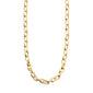 Gold-plated CHARM necklace with an adjustable T-bar clasp, featuring a curb chain design, perfect for adding charms and personalizing style. Measures 50 cm.