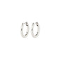 CHARM small hoop earrings, silver-plated, designed for adding personal charms. Perfect for everyday wear with a 15 mm diameter, crafted from 99% recycled material.