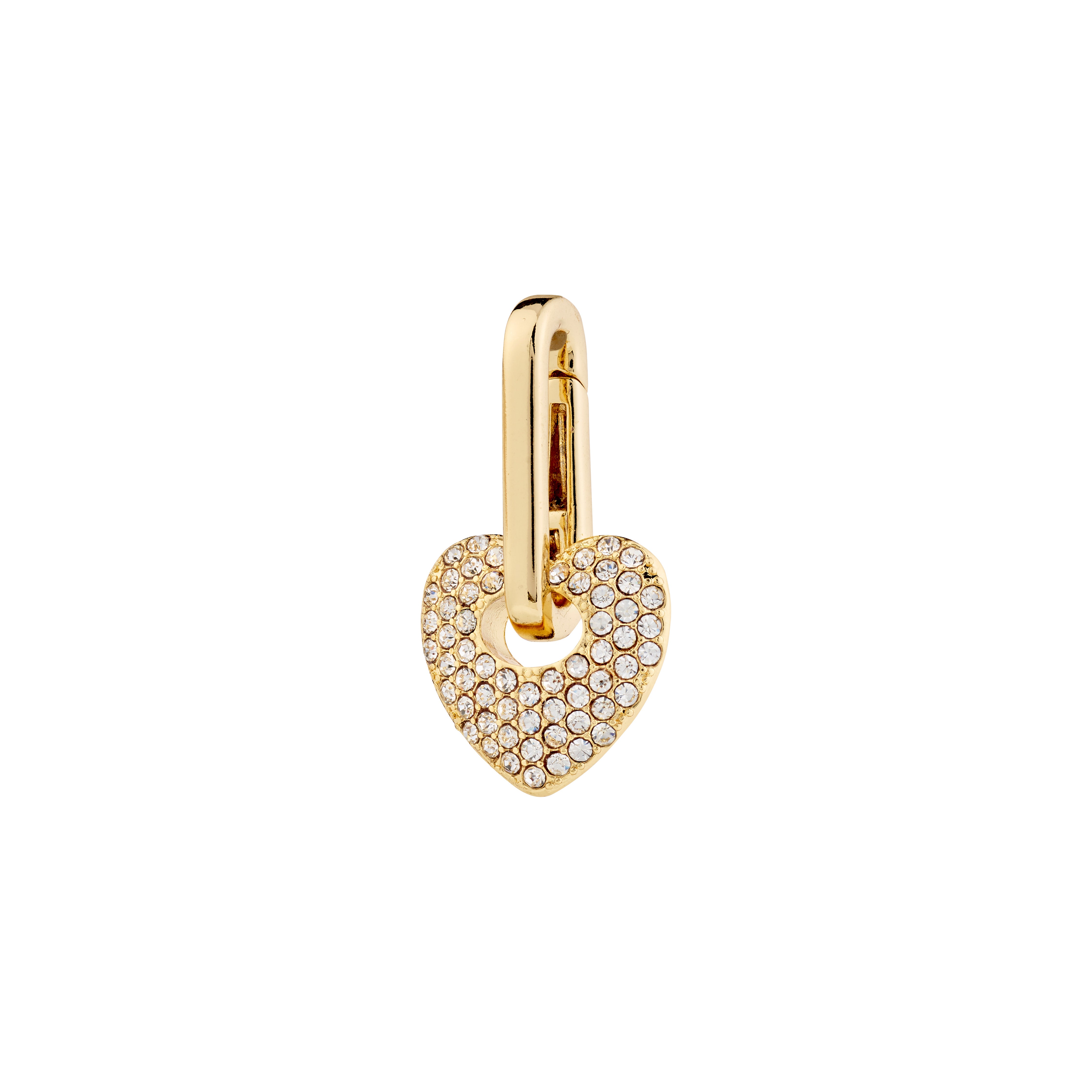 Gold-plated heart pendant with dazzling Preciosa crystals, designed by Pilgrim. Perfect for personalizing your style with a unique, loveable touch.