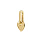 Gold-plated CHARM rough heart pendant earring with an elongated hoop and irregular heart charm. Crafted from 99% recycled materials for a unique, sustainable style statement.