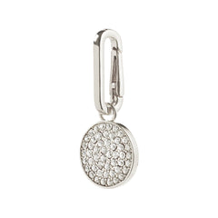 CHARM crystal coin pendant, silver-plated
