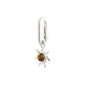 Silver-plated CHARM bright pendant featuring a carabiner clasp and sunburst design with Tiger Eye stone, symbolizing style and strength, crafted from recycled materials.