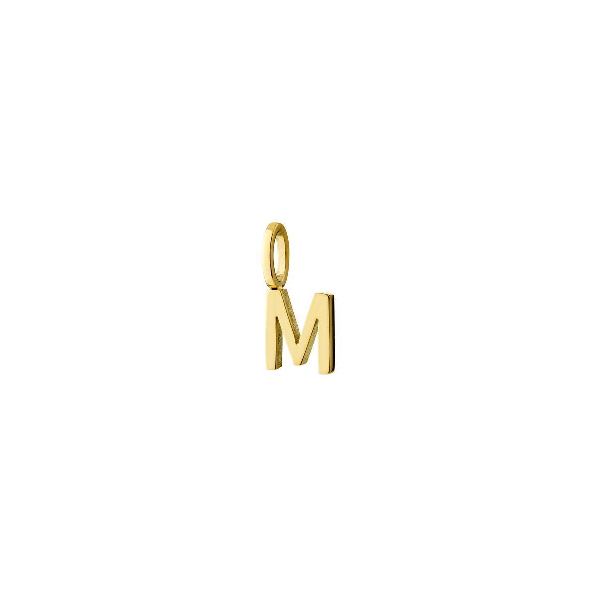 M pendant, gold-plated
