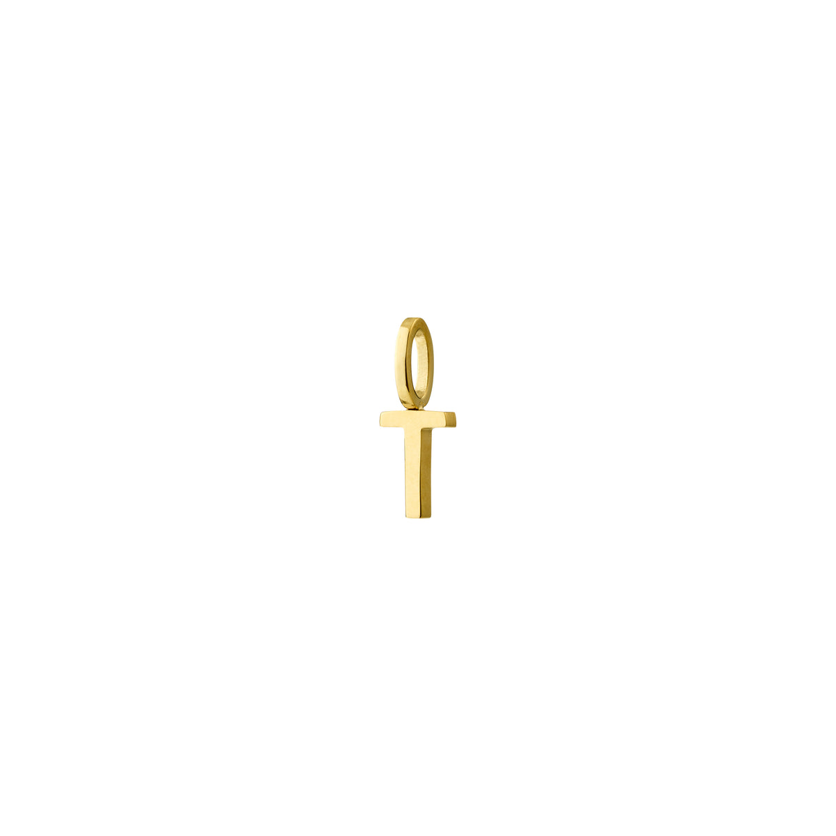 T pendant, gold-plated
