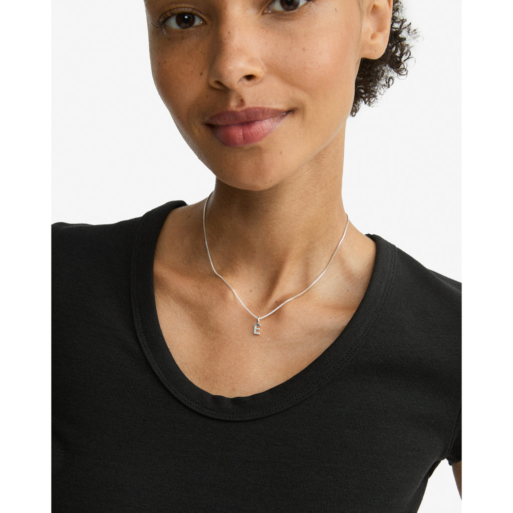 E pendant, silver-plated