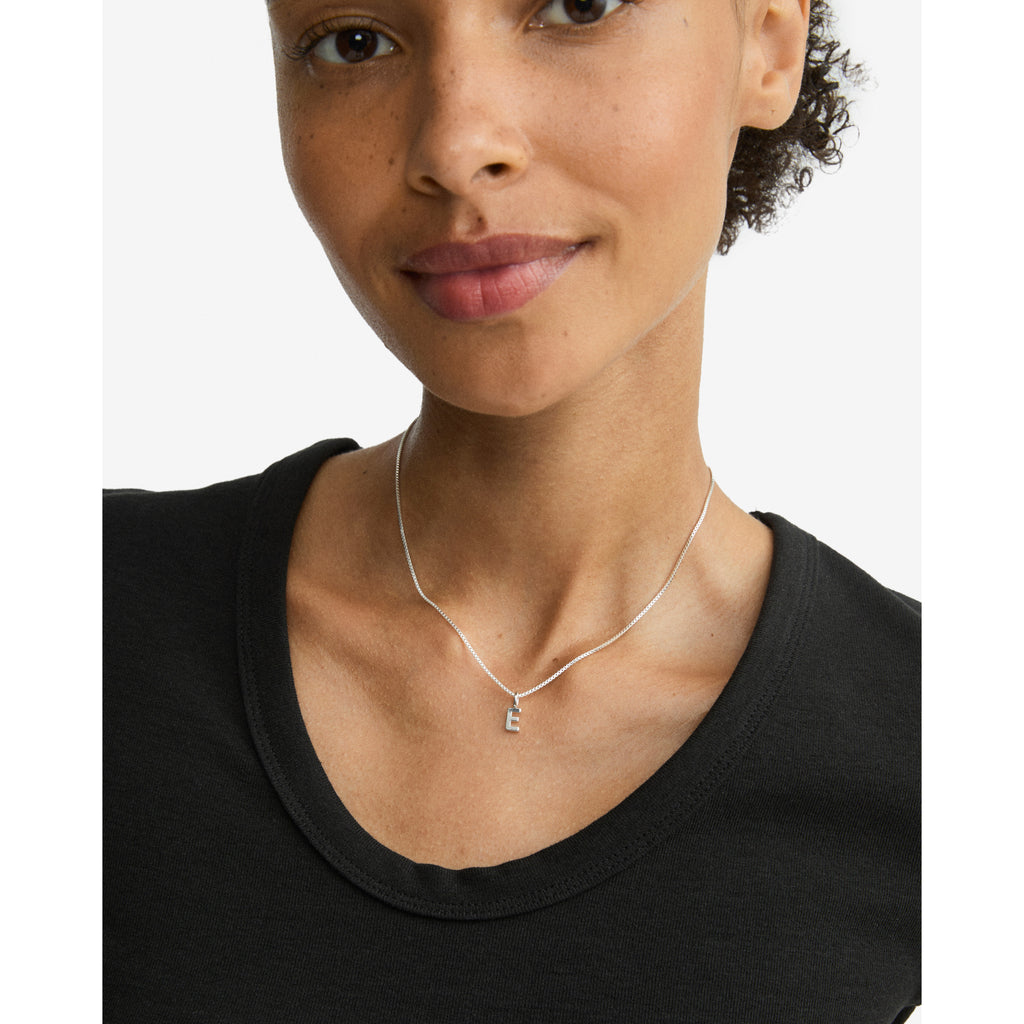 E pendant, silver-plated