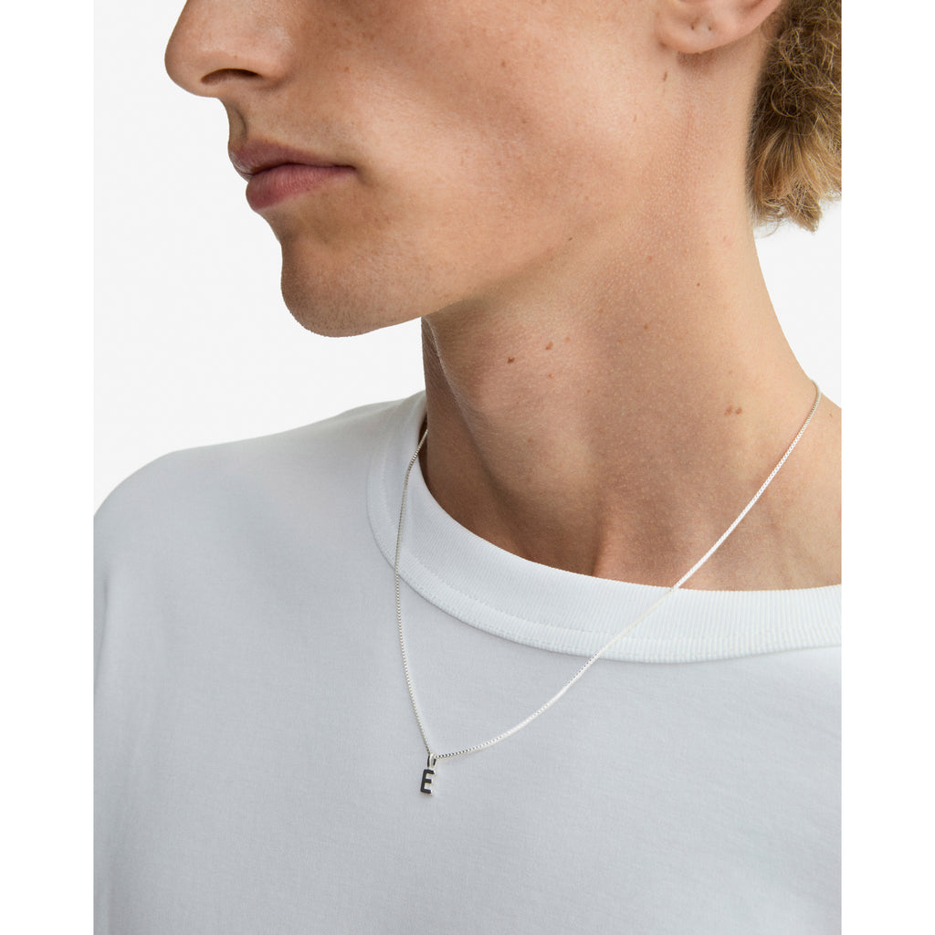 E pendant, silver-plated