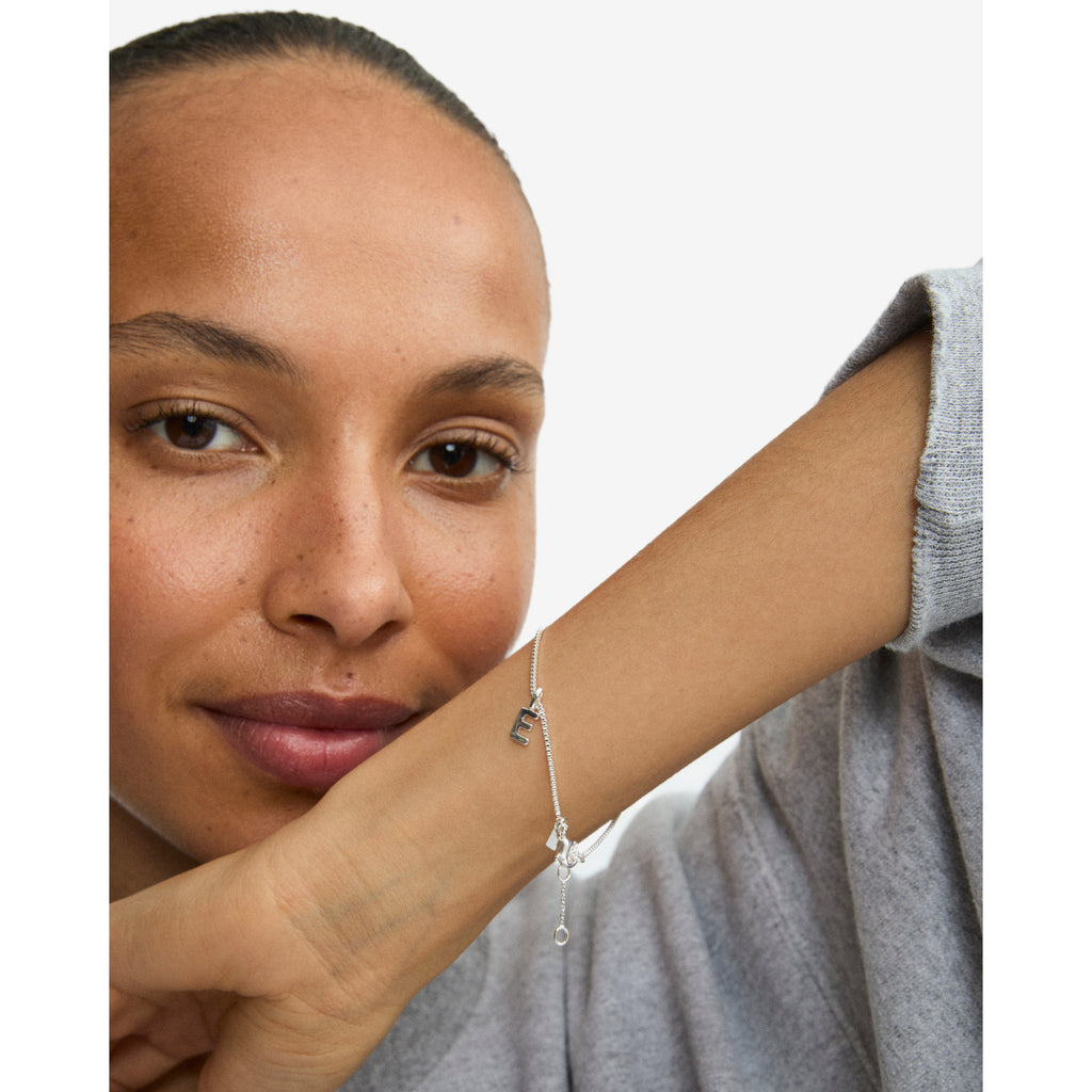 E pendant, silver-plated
