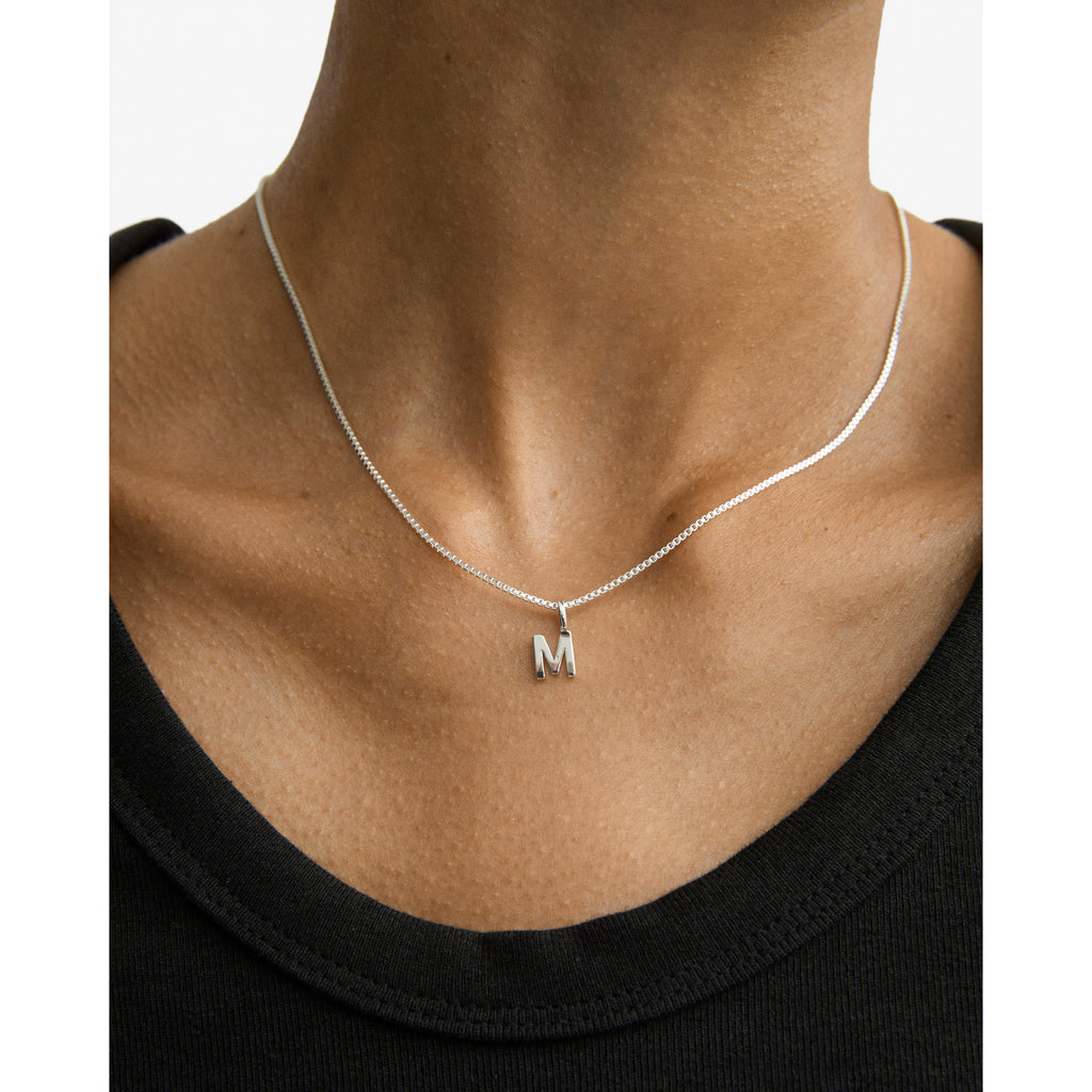 M pendant, silver-plated