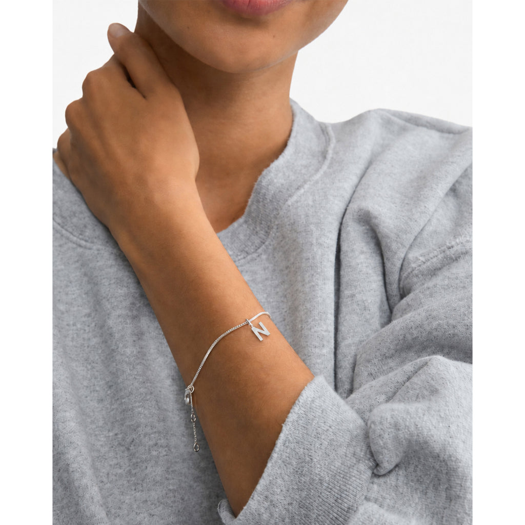 N pendant, silver-plated