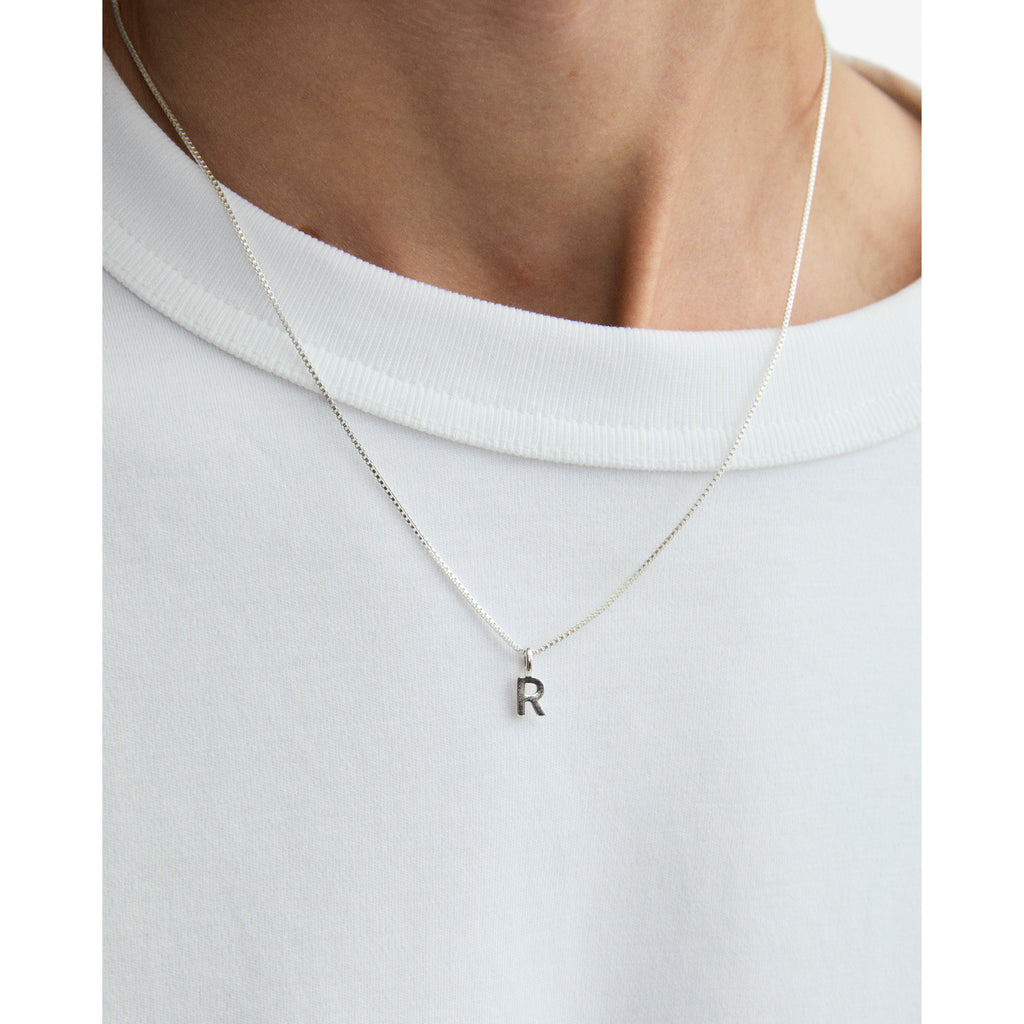 R pendant, silver-plated