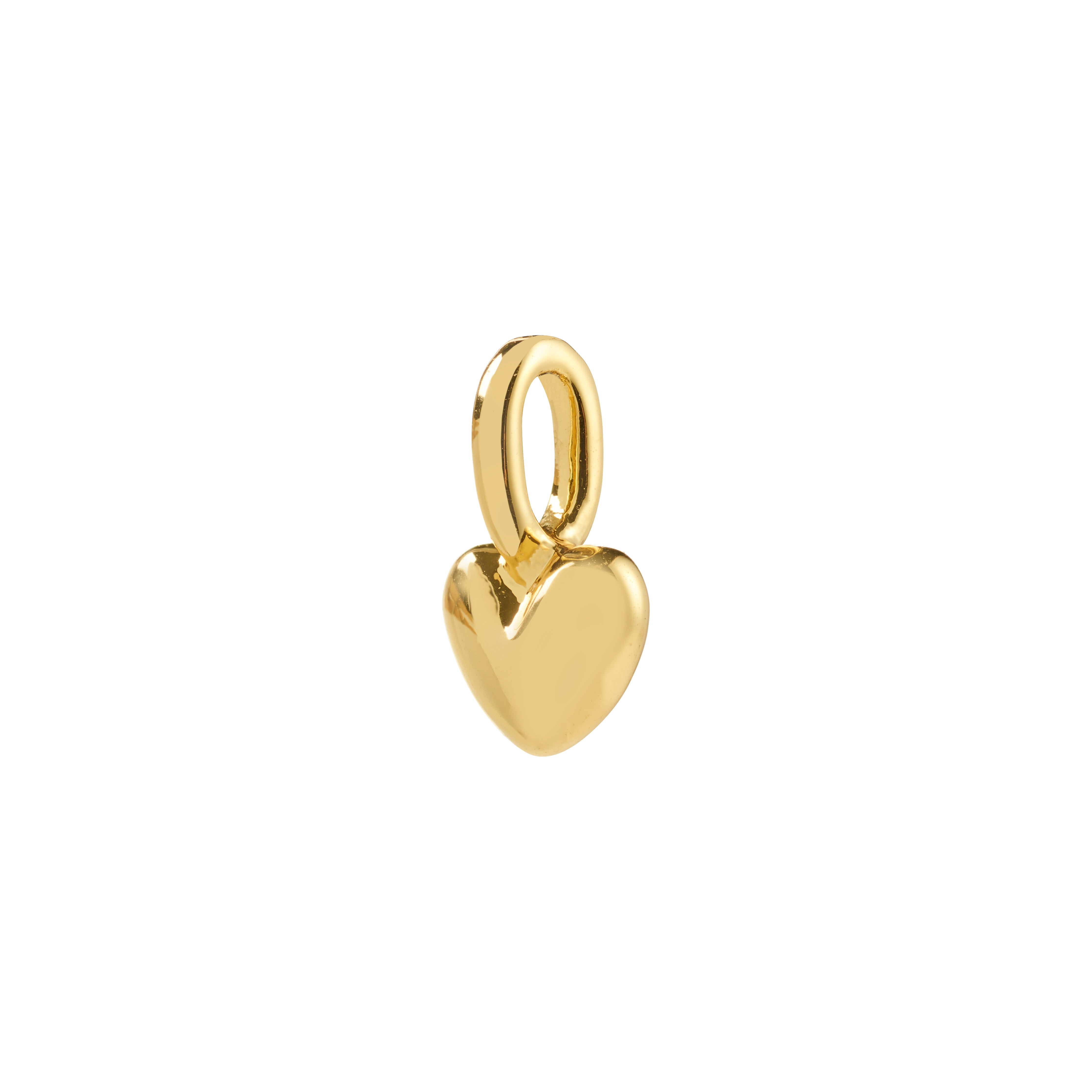 Gold-plated mini heart pendant, perfect for personal expression. Style alone or with other charms for a unique look. Made from recycled, waterproof materials.
