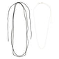 Pilgrim's CHARM necklace 2-in-1 set features a silver-plated bead chain and a versatile black cotton cord, perfect for creating personalized, boho-luxe styles.