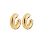 FREJA WEWER x PILGRIM Napoli hoops, medium gold-plated, showcasing bold, chunky design ideal for enhancing outfits, crafted with 98% recycled material.