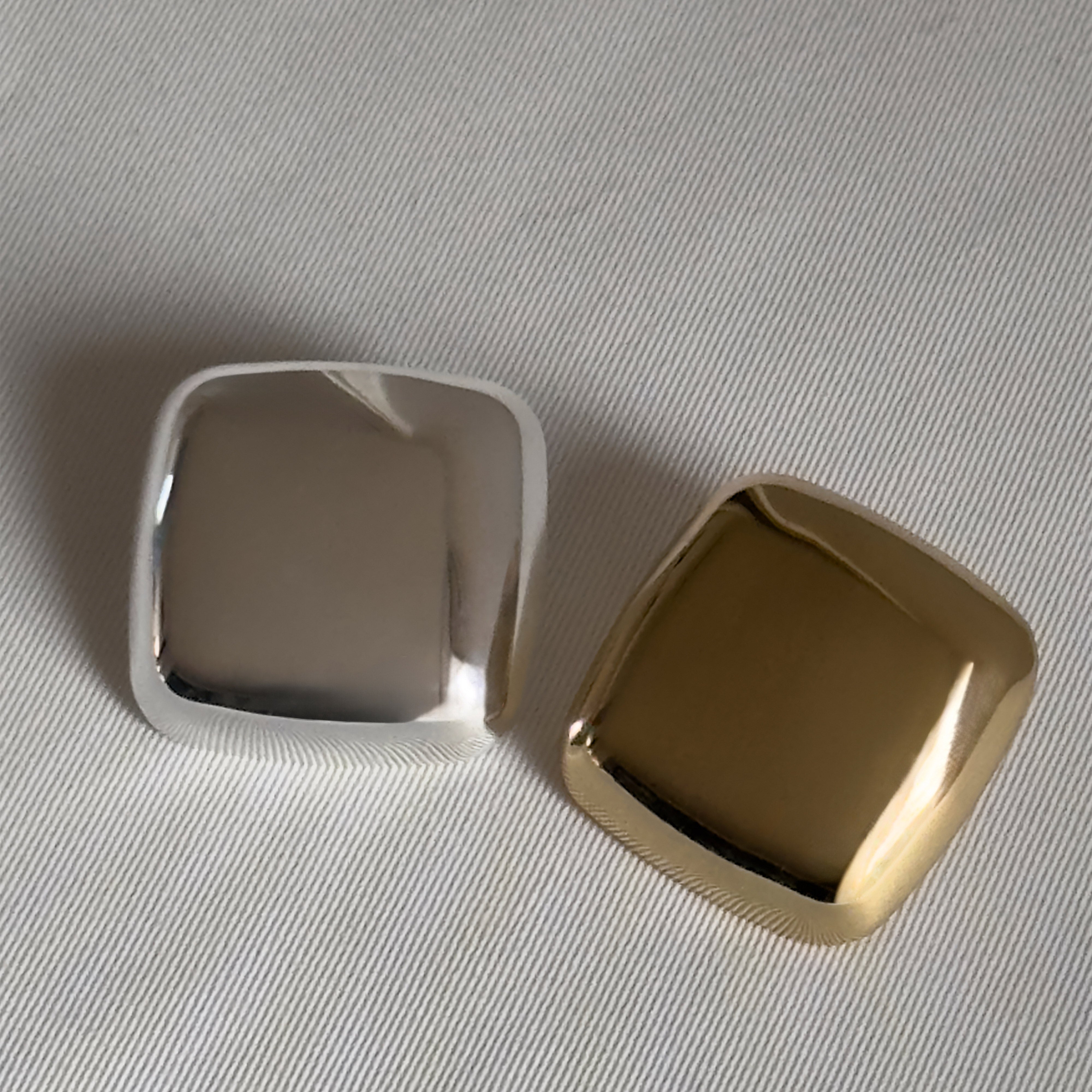 FREJA WEWER x PILGRIM Firenze earrings, silver-plated, showcasing chunky square design, perfect for an upscale accent to your autumn wardrobe.