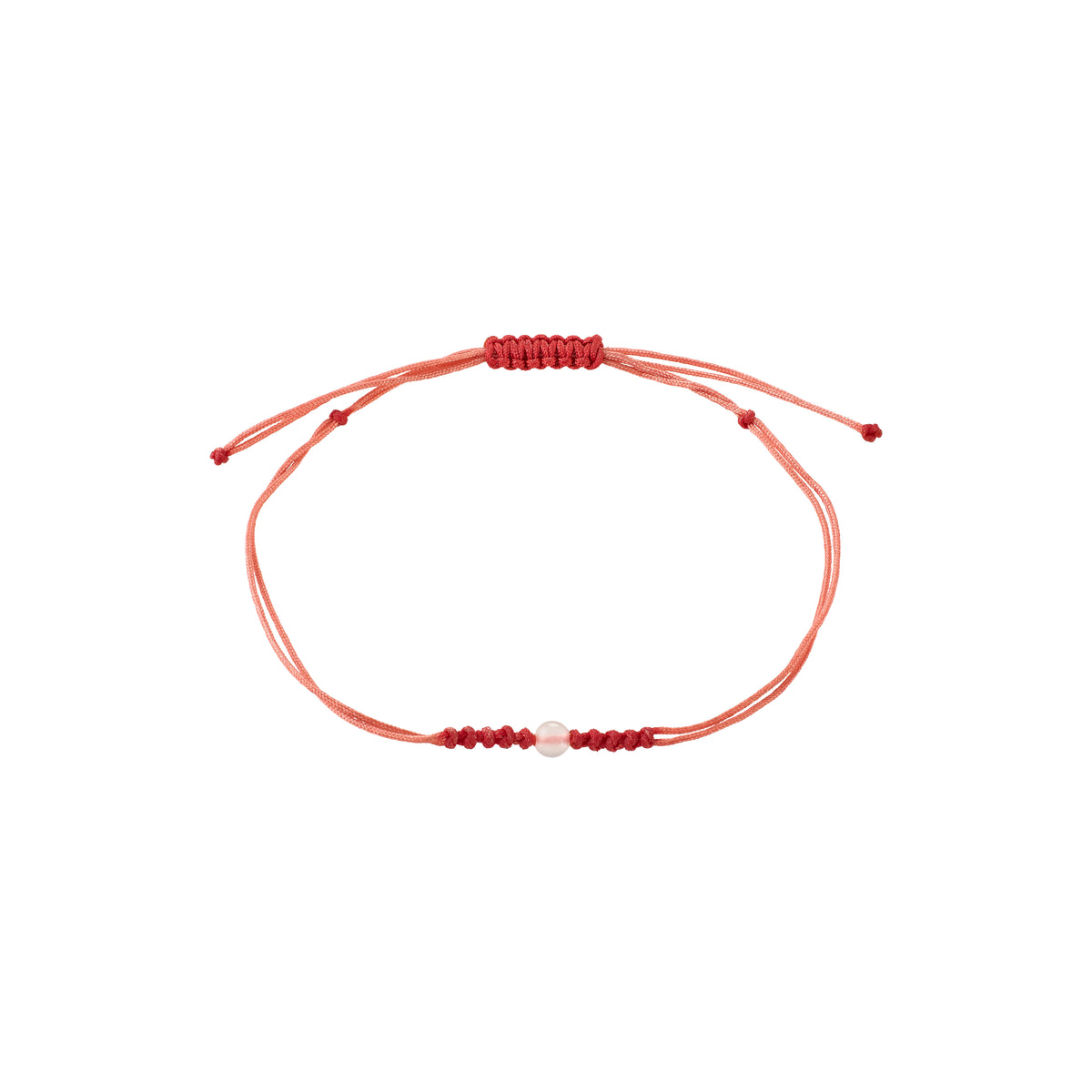 JUNE birthstone bracelet: a delicate red string with an adjustable knot, featuring a small Moonstone, symbolizing intuition and personal style. Perfect for minimalist lux boho looks.